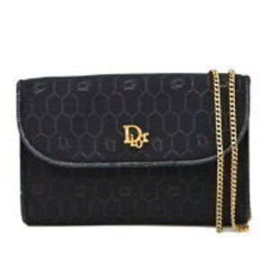 Christian Dior Honeycomb Canvas Logo Chain Shoulder Bag